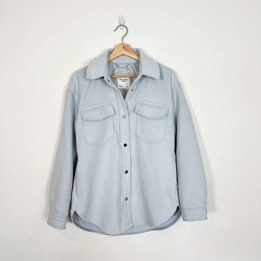 Abercrombie & Fitch Light Gray Shacket - Picture 3 of 10